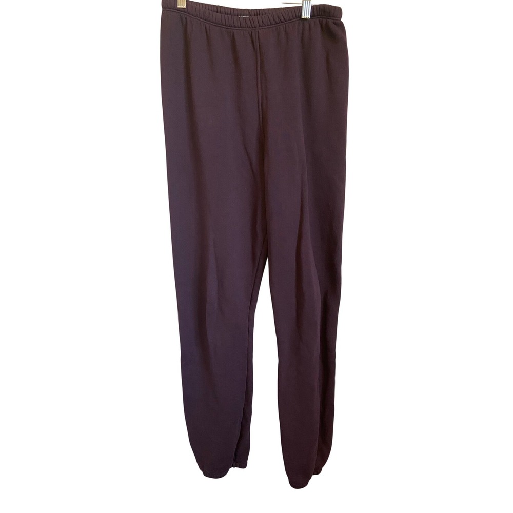 perfectwhiteTee Stevie Jogger Sweatpants Plum Purple Cotton Made in USA Small